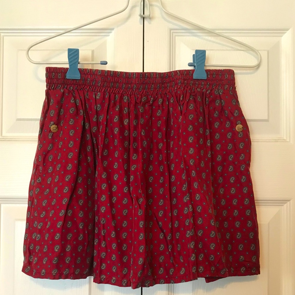 Urban Outfitters Lux Silk Paisley Mini Skirt